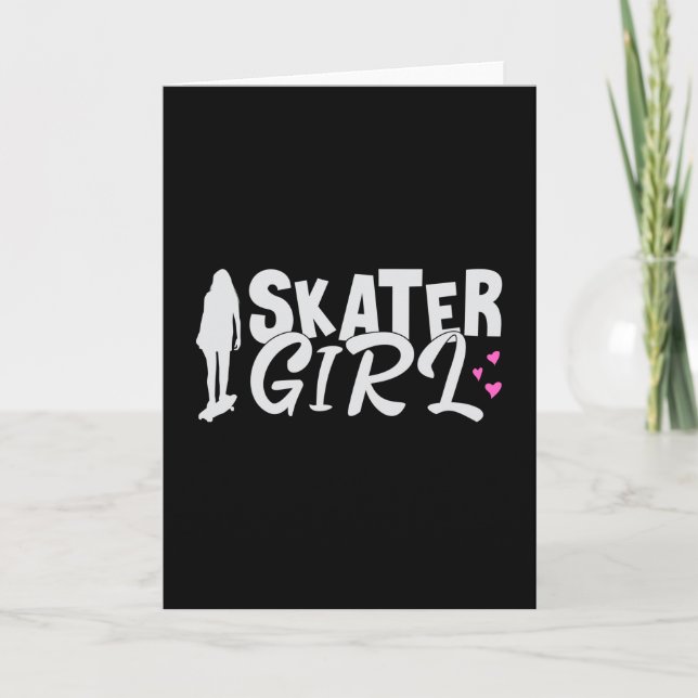 Skater Girl Sk8 Skateboard Skate Skate Gift Idea Kort (Framsida)