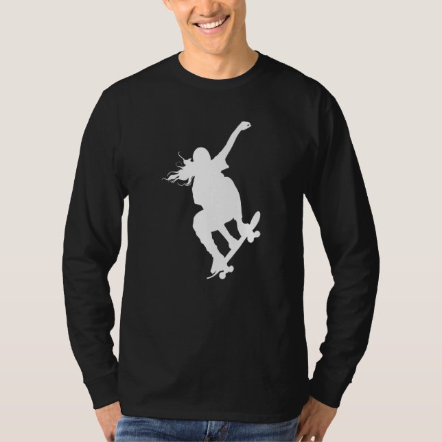 Skater Girl Skate Enthusiast Skateboarding Skatebo T Shirt (Framsida)
