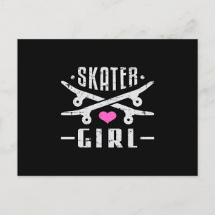 Skater Girl Skateboard Skating Sk8 Skate Gift Idea Vykort