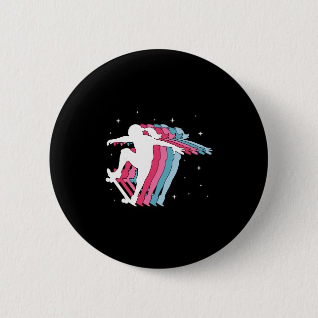 Skater Girl Skateboarder Skateboarding Girls Gift  Knapp (Framsida)