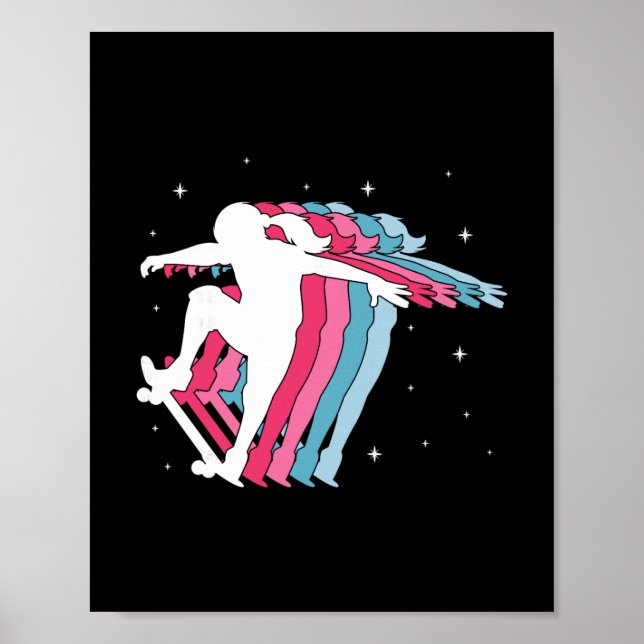 Skater Girl Skateboarder Skateboarding Girls Gift  Poster (Framsidan)