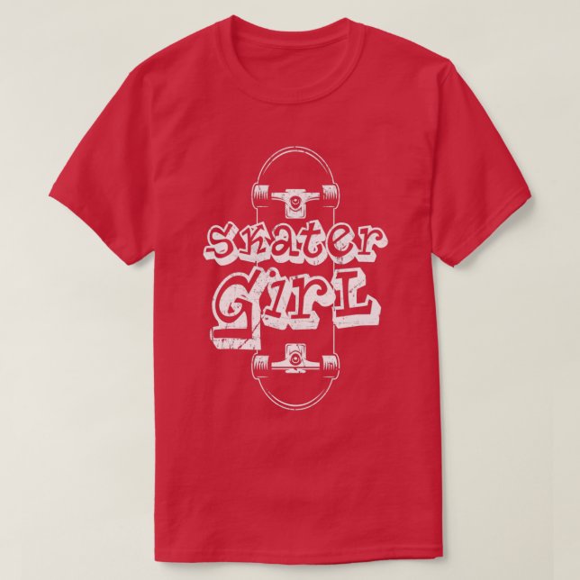 Skater Girl Skateboarder Skateboarding T Shirt (Design framsida)