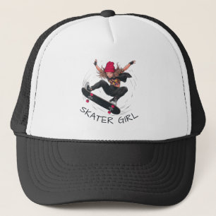 Skater Girl Skateboarding Hat Keps
