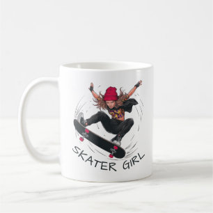Skater Girl Skateboarding Kaffemugg