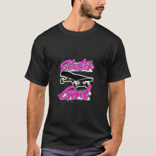 Skater Girl Skateboarding Skateboarder ger henne T Shirt