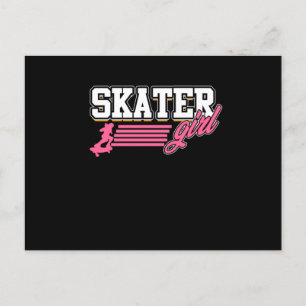 Skater Girl Skateboarding Skateboarder Skateboard Inbjudan Vykort