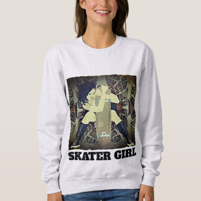 SKATER GIRL SKATEBOARDING T-Shirts (Framsida)