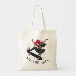 Skater Girl Skateboarding Tygkasse