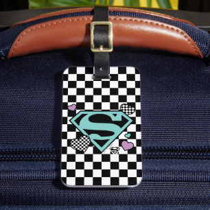 Skater Girl Supergirl Hearts S-Shield Bagagebricka