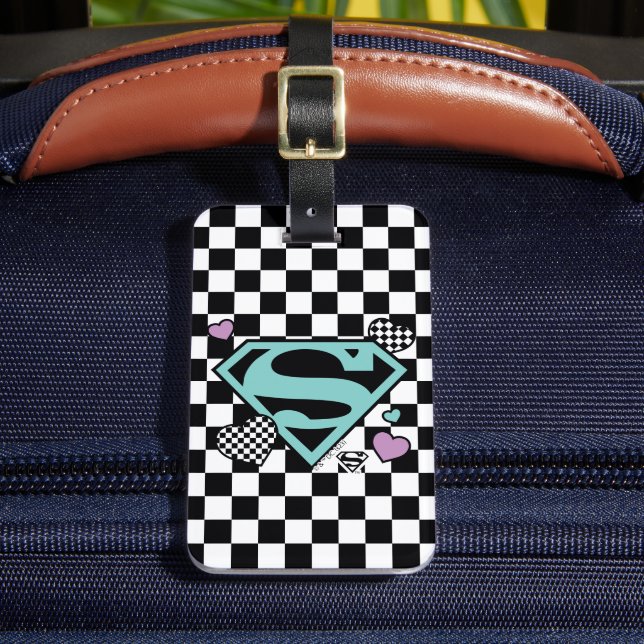 Skater Girl Supergirl Hearts S-Shield Bagagebricka (Framsida Insitu 2)