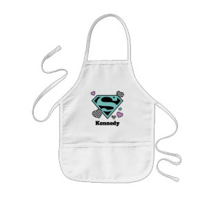 Skater Girl Supergirl Hearts S-Shield Barnförkläde