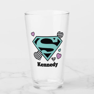 Skater Girl Supergirl Hearts S-Shield Glaskopp