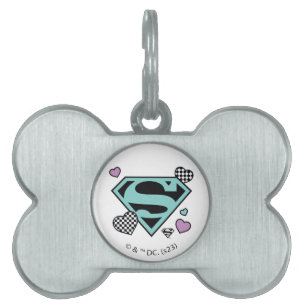 Skater Girl Supergirl Hearts S-Shield ID-bricka Husdjur