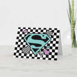 Skater Girl Supergirl Hearts S-Shield Kort