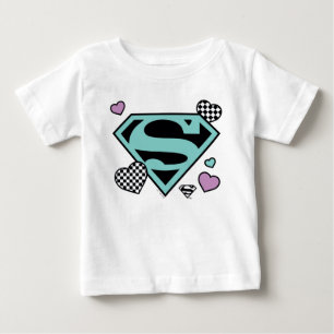 Skater Girl Supergirl Hearts S-Shield T Shirt