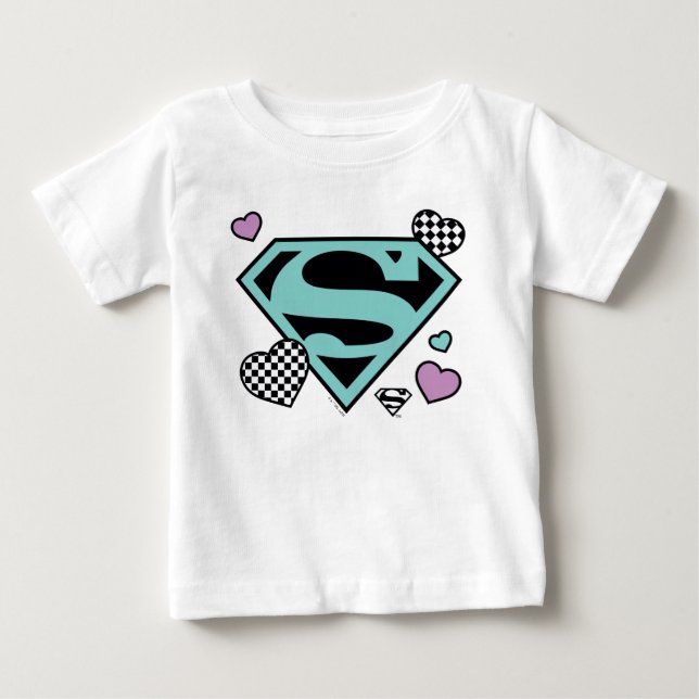 Skater Girl Supergirl Hearts S-Shield T Shirt (Framsida)