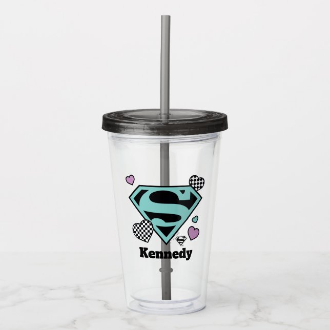 Skater Girl Supergirl Hearts S-Shield Take Away Mugg (Framsida)