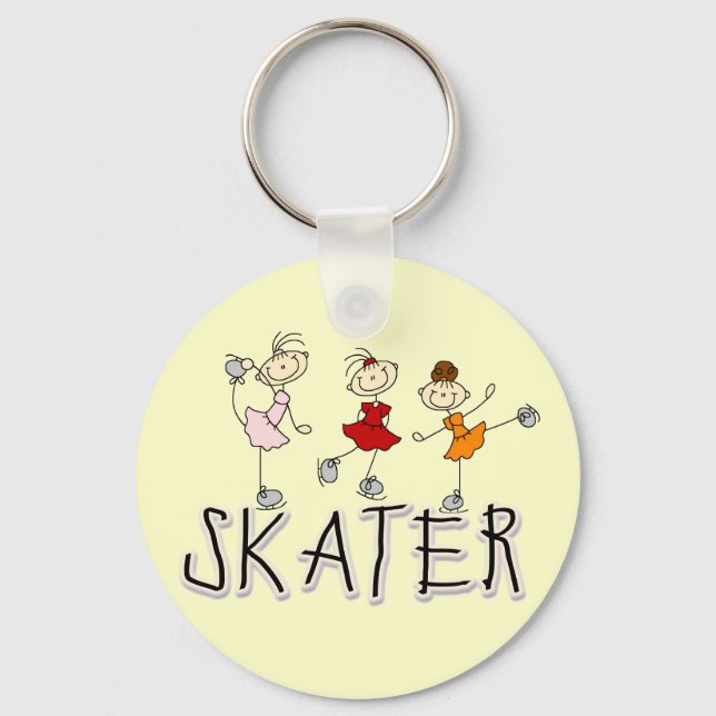 Skater Girl T-shirts and Gifts Nyckelring (Framsida)