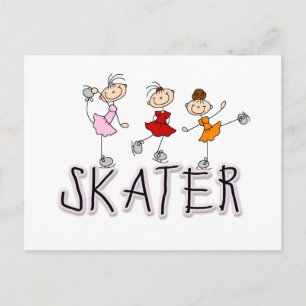 Skater Girl T-shirts and Gifts Vykort