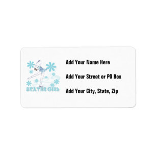 Skater Girl Tshirts and Gifts Adressetikett