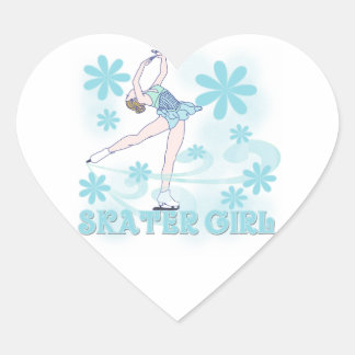 Skater Girl Tshirts and Gifts Hjärtformat Klistermärke