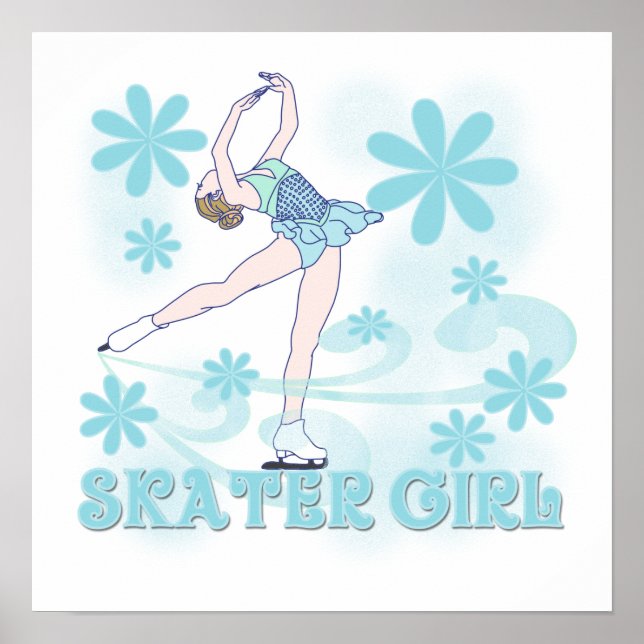 Skater Girl Tshirts and Gifts Poster (Framsidan)