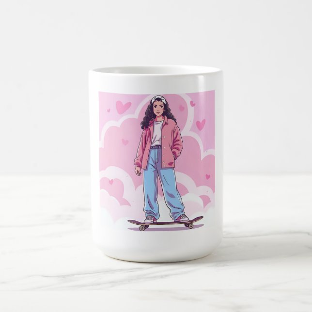 Skater Girl Vibes - Pastel Aesthetic Collage Kaffemugg (Center)