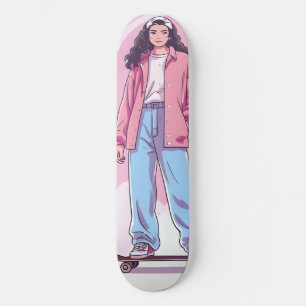 Skater Girl Vibes - Pastel Aesthetic Collage Mini Skateboard Bräda 18,5 Cm