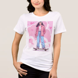 Skater Girl Vibes - Pastel Aesthetic Collage T Shirt