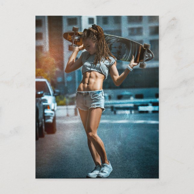 Skater Girl Vykort (Framsida)
