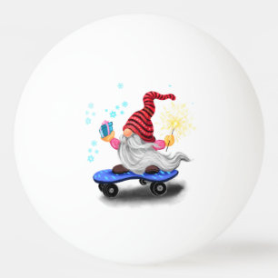 Skater Gnome Ping Pong Boll Lycklig
