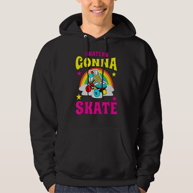 Skater Gonna Skate Roller Skate Hoodie (Framsida)