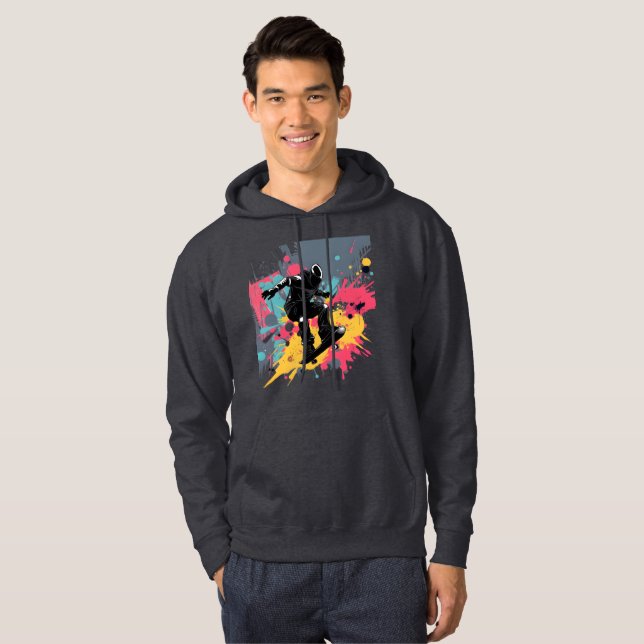 Skater Graffiti Stänk Hoodie (Hel framsida)