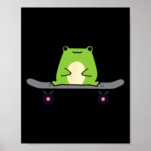Skater Groda Yngel Groddjur Skateboard Skateboard Poster (Framsidan)