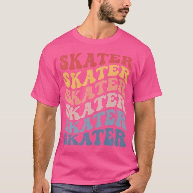 Skater Groovy Skating Roller Skating T Shirt (Framsida)