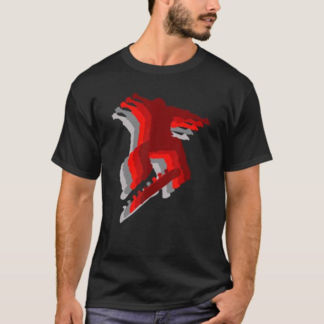 Skater Kick Trick Ollie Flip 3 T Shirt (Framsida)