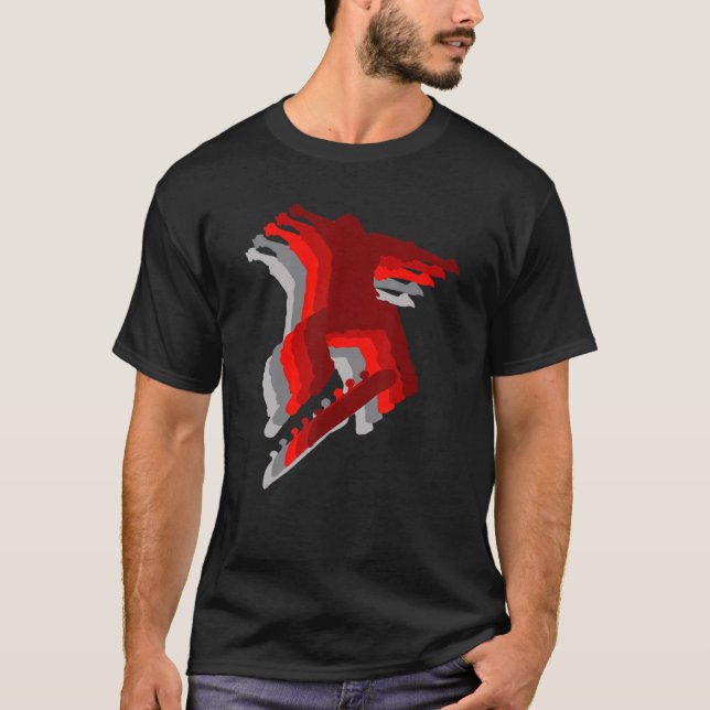 Skater Kick Trick Ollie Flip 3 T Shirt (Framsida)