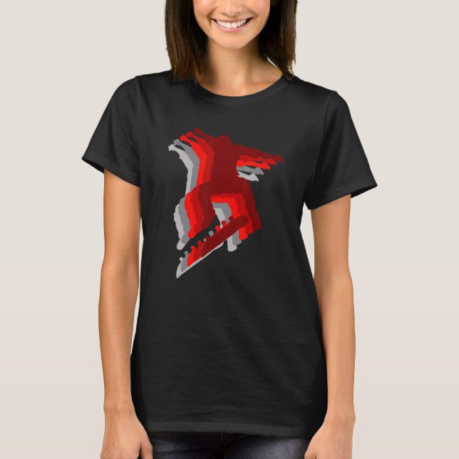 Skater Kick Trick Ollie Flip 3 T Shirt (Framsida)