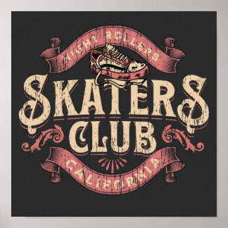 Skater klubb, nödlidande california emblem T-Shirt Poster