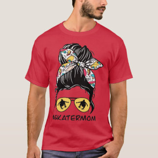 Skater Mamma Messy Bun Long T Shirt