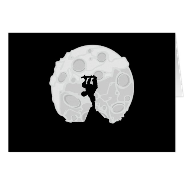 Skater Måne Hälsningskort (Framsidan Horizontal)