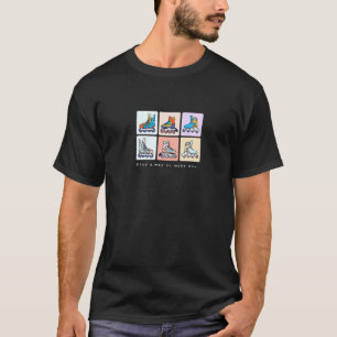 Skater med Roligt Pro Roller Skates Girls Roller T Shirt