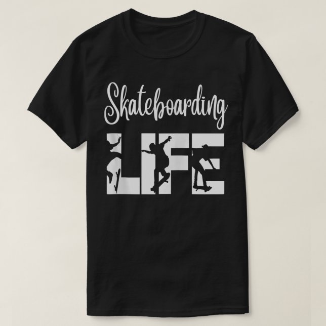 Skater med Roligt Pro Skateboarding Life Gift för T Shirt (Design framsida)