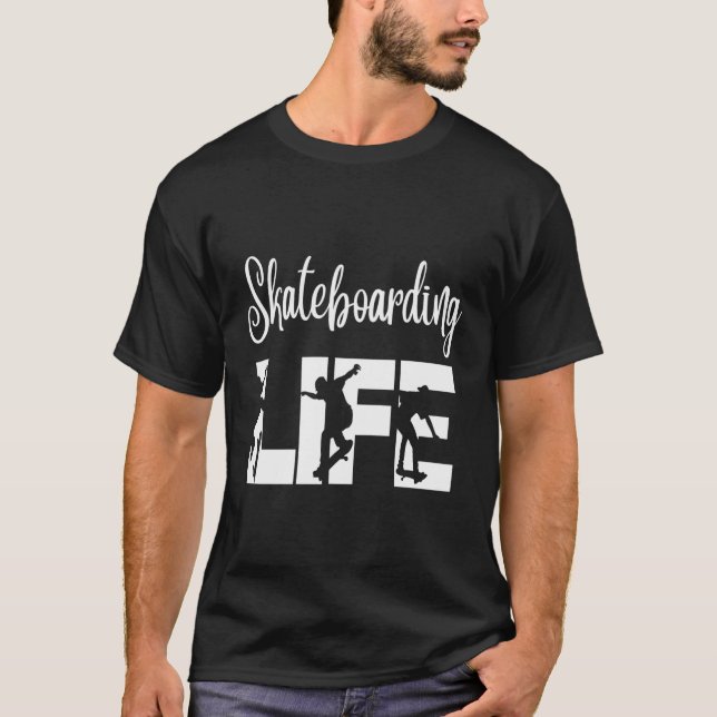 Skater med Roligt Pro Skateboarding Life Gift för T Shirt (Framsida)