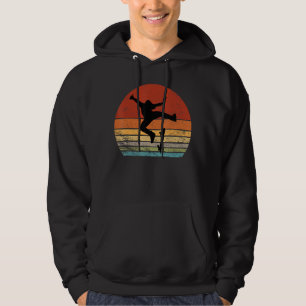 Skater med Roligt Retro Sunset Skateboard Tonåring Hoodie