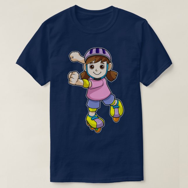 Skater med Skates Helmet T Shirt (Design framsida)