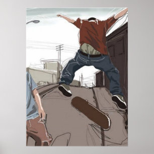 Skater på gatan Poster