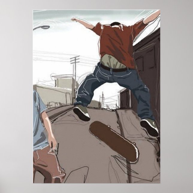Skater på gatan Poster (Framsidan)