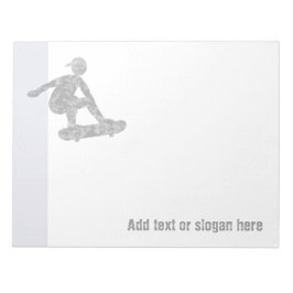 Skater på Skateboard Logotyp och Slogan Anteckningsblock