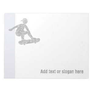 Skater på Skateboard Logotyp och Slogan Anteckningsblock